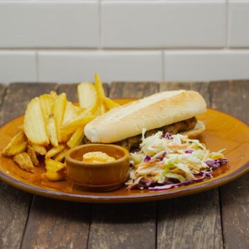 RIBS BURGER AND FRIES