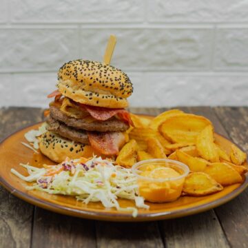 BACONCHEESE DOBLE + PATATAS